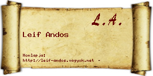 Leif Andos névjegykártya